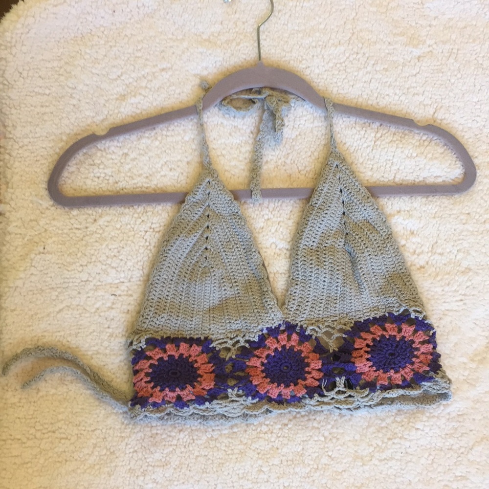 Crochet lace-up bralette top